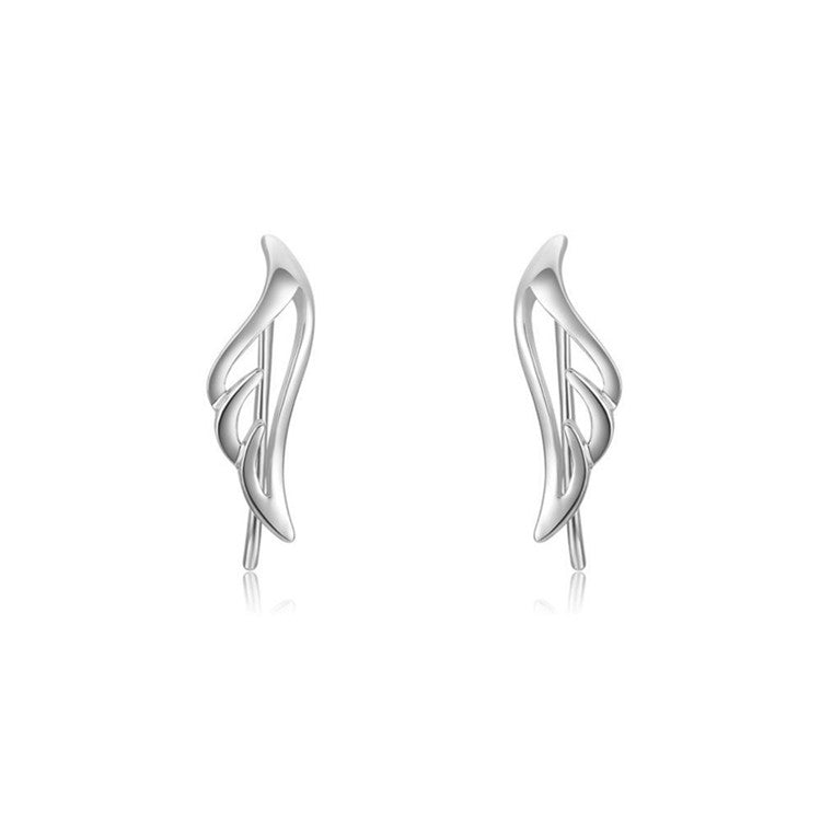 Charms Clip Earrings For Women Angel Wings S925 Sterling Silver Simple Ear Studs Fine Jewelry Unique Brincos Pendients Mujer