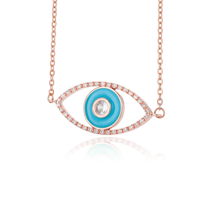 Charms Evil Eyes Necklace For Women Vintage Ethnic Turkey Blue Eye Pendant Choker Clavicle Chain Necklaces Goth Bohemian Jewelry