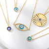 Charms Evil Eyes Necklace For Women Vintage Ethnic Turkey Blue Eye Pendant Choker Clavicle Chain Necklaces Goth Bohemian Jewelry
