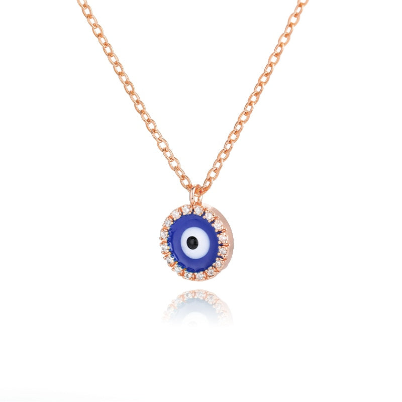 Charms Evil Eyes Necklace For Women Vintage Ethnic Turkey Blue Eye Pendant Choker Clavicle Chain Necklaces Goth Bohemian Jewelry