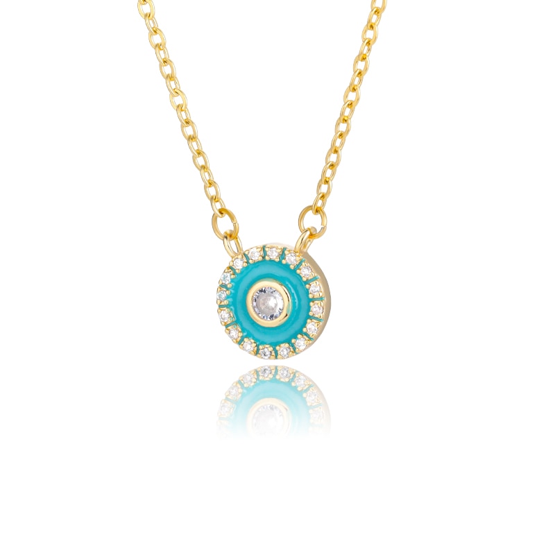Charms Evil Eyes Necklace For Women Vintage Ethnic Turkey Blue Eye Pendant Choker Clavicle Chain Necklaces Goth Bohemian Jewelry