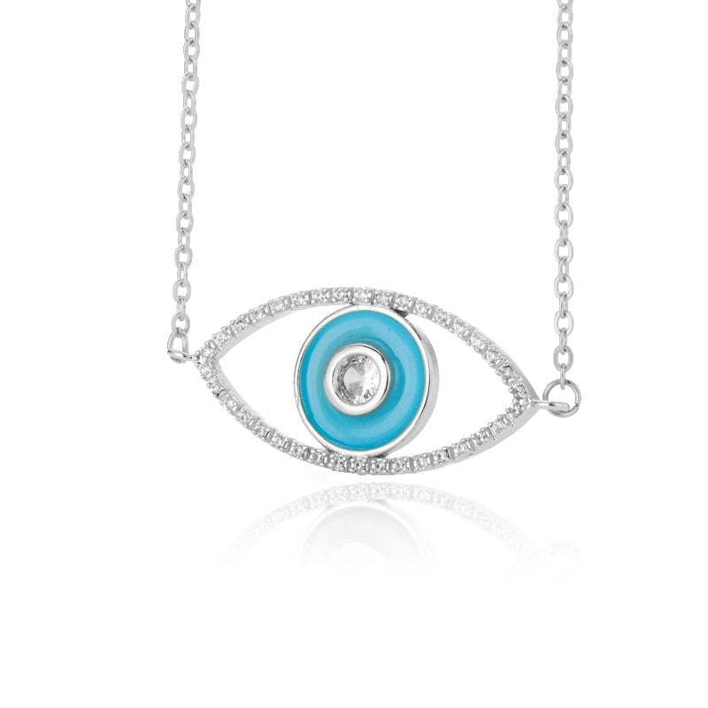 Charms Evil Eyes Necklace For Women Vintage Ethnic Turkey Blue Eye Pendant Choker Clavicle Chain Necklaces Goth Bohemian Jewelry
