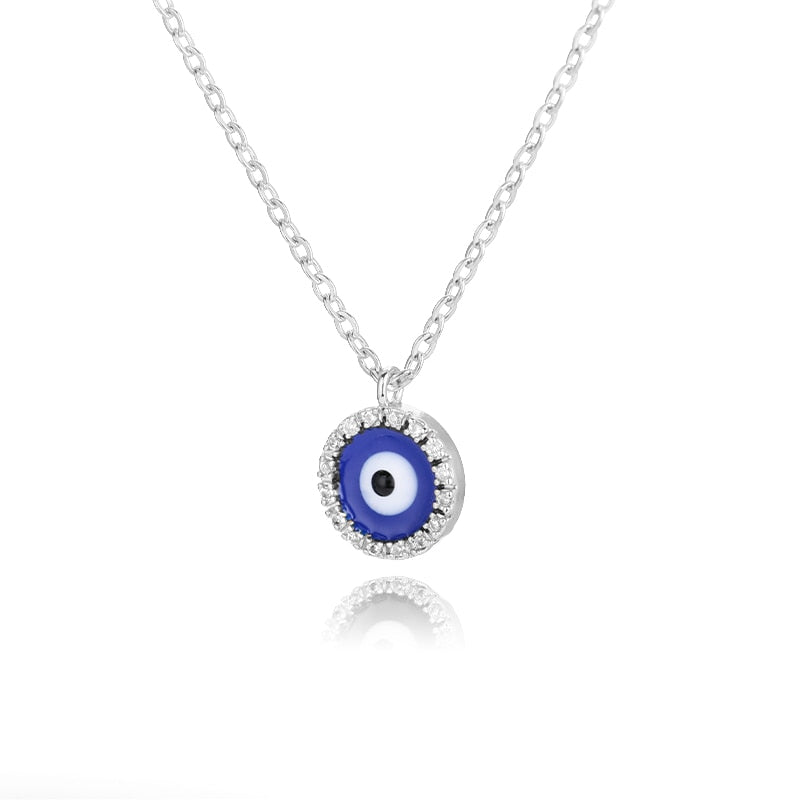 Charms Evil Eyes Necklace For Women Vintage Ethnic Turkey Blue Eye Pendant Choker Clavicle Chain Necklaces Goth Bohemian Jewelry