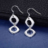 Charms  brands Jewelry 925 Sterling Silver square drop earrings for Woman  party wedding Holiday gifts