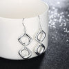 Charms  brands Jewelry 925 Sterling Silver square drop earrings for Woman  party wedding Holiday gifts