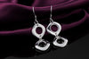 Charms  brands Jewelry 925 Sterling Silver square drop earrings for Woman  party wedding Holiday gifts