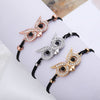 Charms Owl Bracelet Elastic Rope Chain Gold Silver Color Crystal Eye Of Owl Pendant Bracelets For Woman Jewelry Gift New