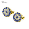 Charms Pure 925 Sterling Silver CZ Crystal Lucky Turkey Tiny Stud Earring Yellow Rose Gold Color Women Jewelry KLTE008