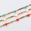 Charms Rainbow Enamel Heart Necklaces for Women Crystal Gold Micro Pave Chokers Necklaces CZ Cubic Zirconia Women Jewelry Gift
