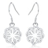 Charms fine 925 Sterling Silver Pretty Flowers Earrings for Women party wedding Jewelry Christmas Gifts