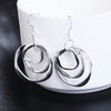 Charms fine 925 Sterling Silver personality Three circle Earrings for Women party wedding Jewelry Christmas Gifts