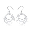 Charms fine 925 Sterling Silver personality Three circle Earrings for Women party wedding Jewelry Christmas Gifts