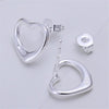 Charms fine 925 Sterling Silver romantic heart studs Earrings for Women party wedding Christmas Gifts Street all-match Jewelry