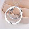 Charms nobel 925 Stamped Silver Bohemia three circle pendant Necklace For Women Wedding Jewelry party Christmas gifts