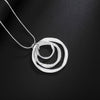 Charms nobel 925 Stamped Silver Bohemia three circle pendant Necklace For Women Wedding Jewelry party Christmas gifts