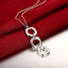 Charms streetwear 925 sterling Silver Round square pendant necklace Bracelet earring Jewelry set for women Party gifts