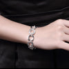 Charms streetwear 925 sterling Silver Round square pendant necklace Bracelet earring Jewelry set for women Party gifts