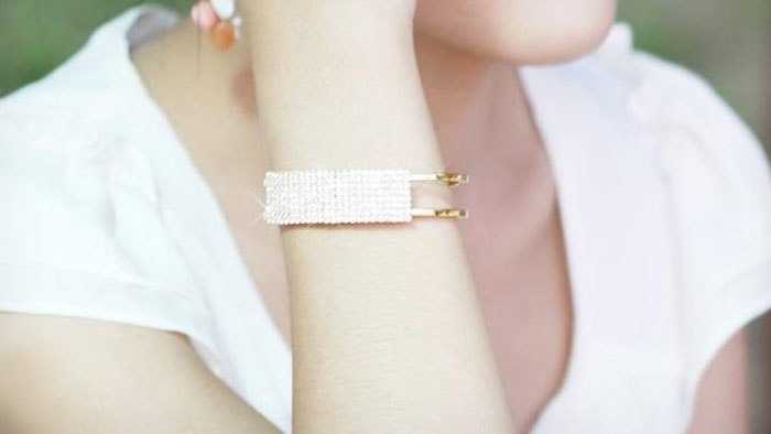 Cheap Bangle Bracelet Fashion Lady Elegant Bangle Wristband Bracelet Crystal Cuff Bling Gift Magnetic Bracelet Gold Silver #501