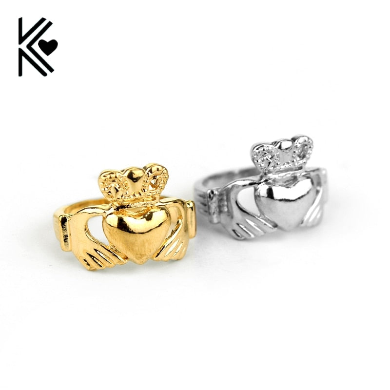 Cheap Wholesale Gold/Silver Plated The Ireland Claddagh Ring Top High Quality Friends Loyalty Symb Women Wedding Rings