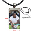 Cheapest Meek Mill Dream Chasers Logo For Women Men Glass Cabochon Pendant Necklace Rectangle Necklace