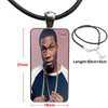 Cheapest Meek Mill Dream Chasers Logo For Women Men Glass Cabochon Pendant Necklace Rectangle Necklace