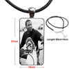 Cheapest Meek Mill Dream Chasers Logo For Women Men Glass Cabochon Pendant Necklace Rectangle Necklace