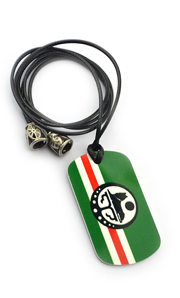 Chechen Flag Soldier Tag Cord Necklace Aluminum No Tarnish No Fade No Erase