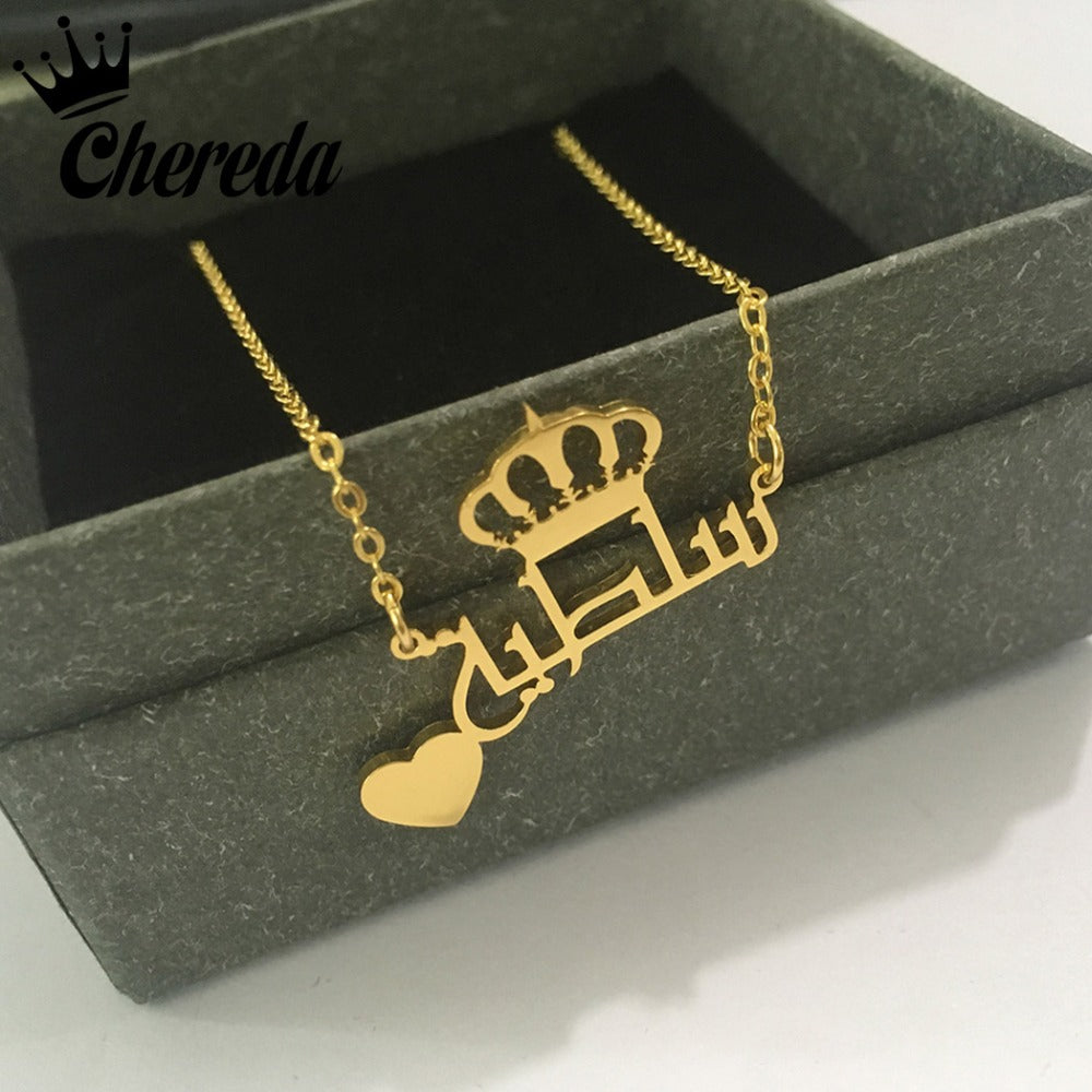 Stainless Steel Arabic Personality Custom Necklaces For Women Men Unique Fashion Pendant Cute Shape Fine Jewelry Gift