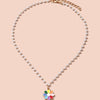 Cherry Small Daisy Colorful Flowers Butterfly Neck Chain Imitation Pearl Rhinestone Clavicle Necklaces for Women Popular Jewelry
