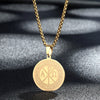 Chi Rho And Constantine Cross Amulets Men Necklace Religious Jewelry Hebrew Greek Crosses Jesus Stainless Steel Necklace Gift