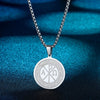 Chi Rho And Constantine Cross Amulets Men Necklace Religious Jewelry Hebrew Greek Crosses Jesus Stainless Steel Necklace Gift