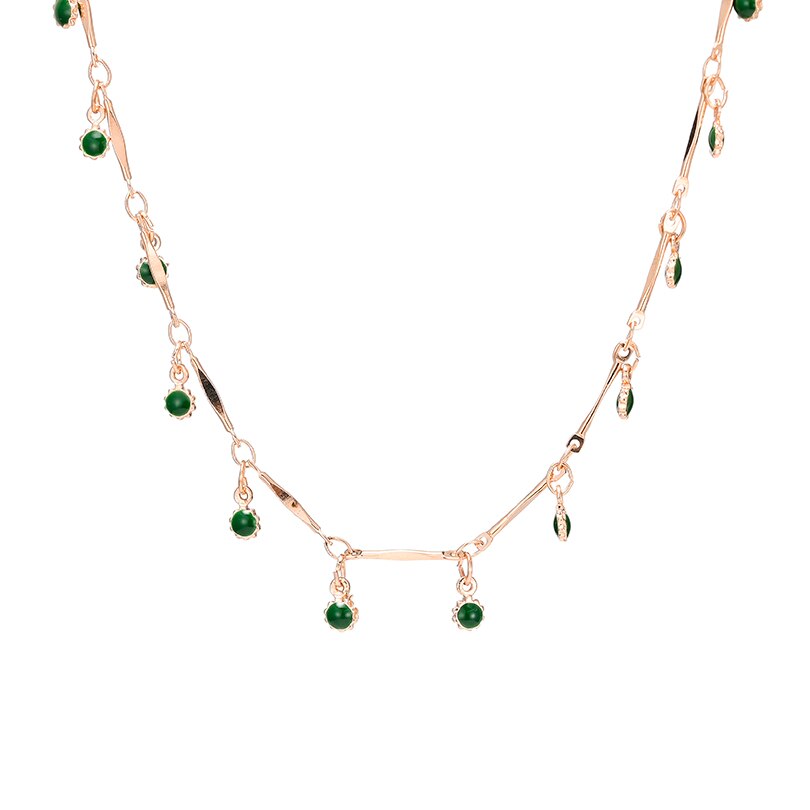 Chic Multicolor Opal Stone Choker Necklaces Gold Color Chain Crystal Necklace for Women Jewelry Short Chockers Collar