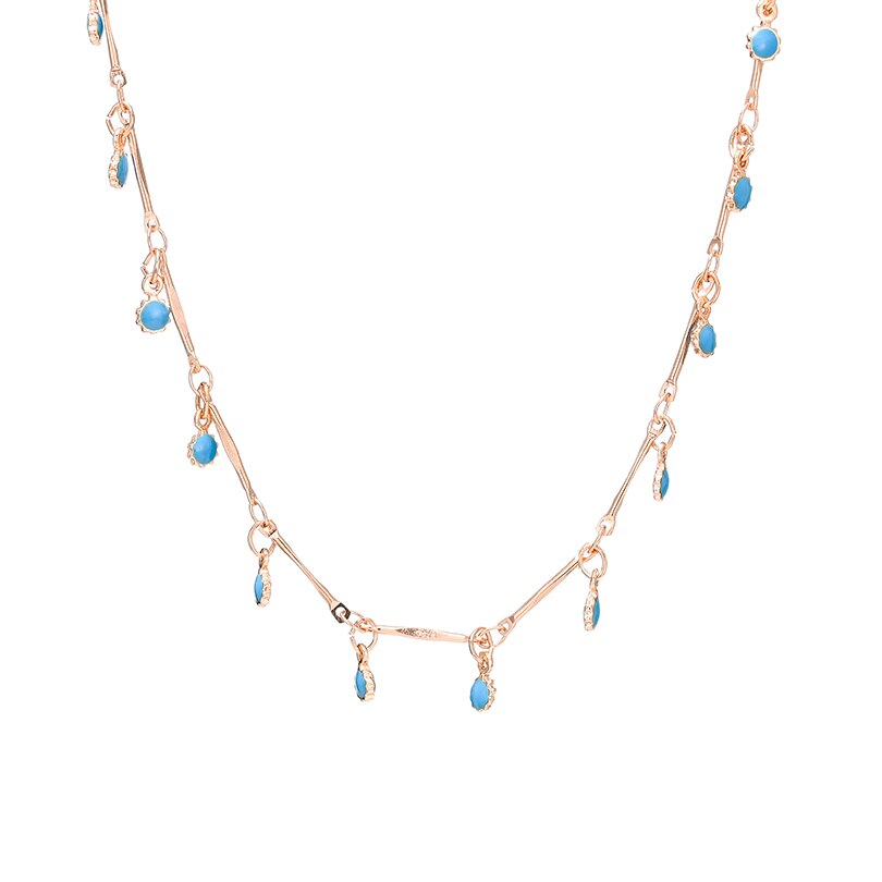 Chic Multicolor Opal Stone Choker Necklaces Gold Color Chain Crystal Necklace for Women Jewelry Short Chockers Collar