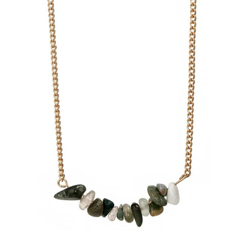 Chic Multicolor Opal Stone Choker Necklaces Gold Color Chain Crystal Necklace for Women Jewelry Short Chockers Collar