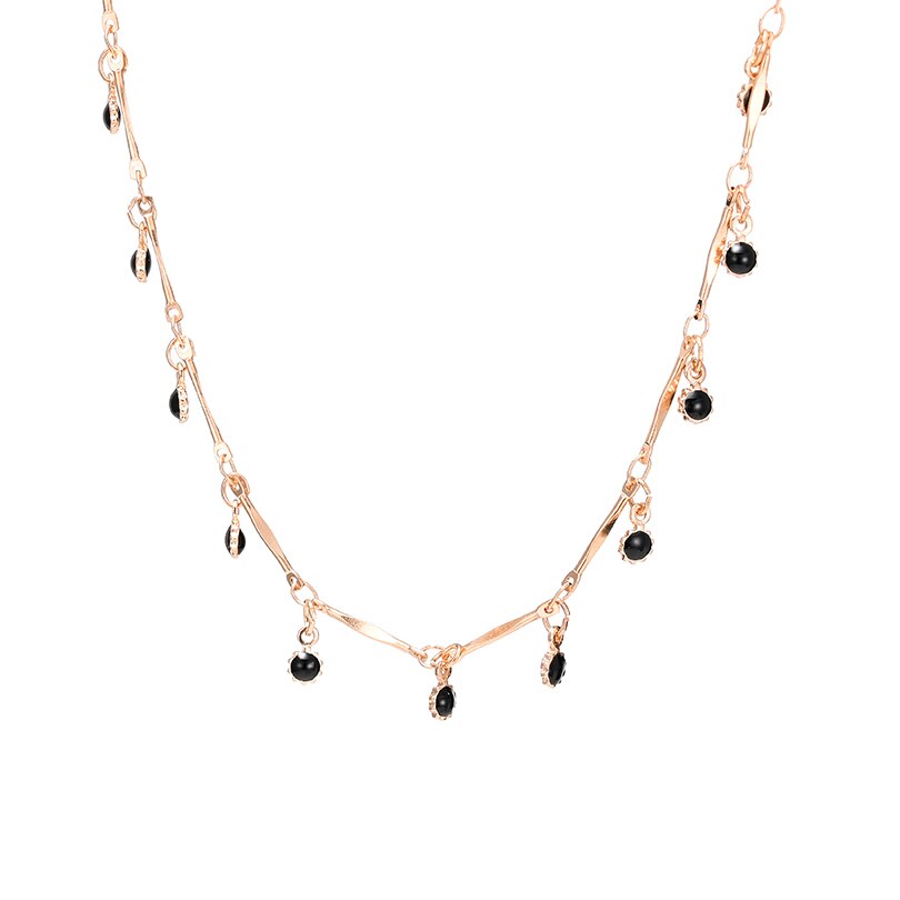 Chic Multicolor Opal Stone Choker Necklaces Gold Color Chain Crystal Necklace for Women Jewelry Short Chockers Collar