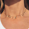 Chic Multicolor Opal Stone Choker Necklaces Gold Color Chain Crystal Necklace for Women Jewelry Short Chockers Collar