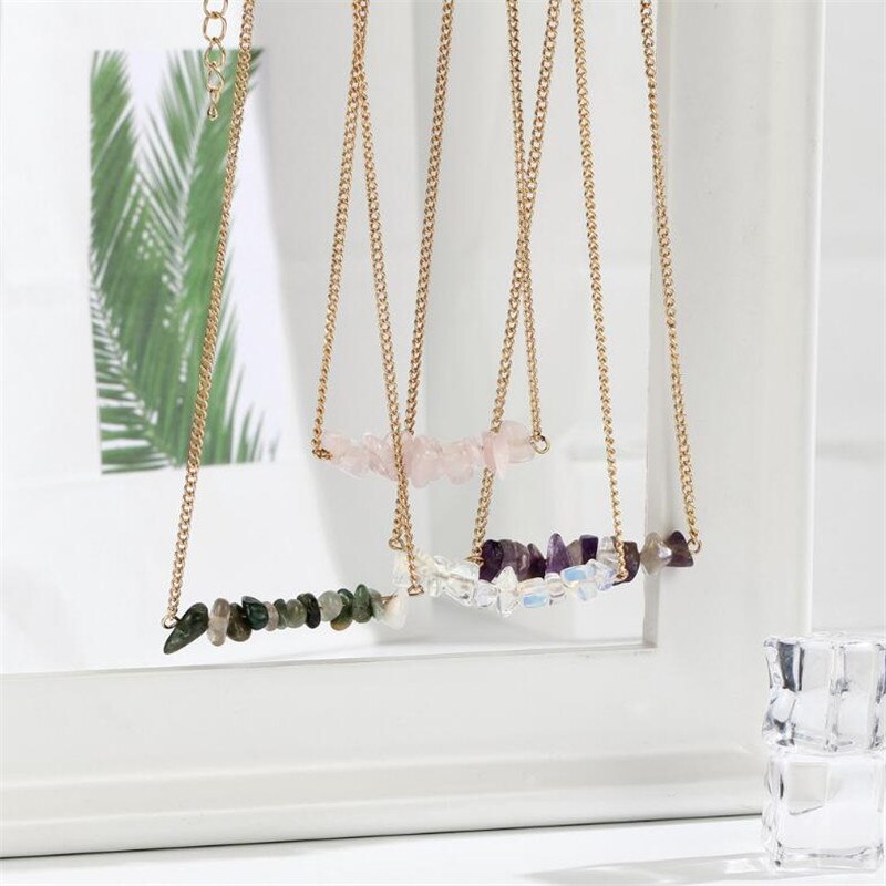 Chic Multicolor Opal Stone Choker Necklaces Gold Color Chain Crystal Necklace for Women Jewelry Short Chockers Collar