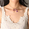 Chic Multicolor Opal Stone Choker Necklaces Gold Color Chain purple Crystal Necklace for Women Short Chockers Collar