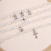 Chic Multilayer Imitation Pearl Number Cross Lock Pendant Choker Necklace Women Geometric Chocker Necklace Jewelry