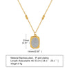 Chic Square Rectangle Pendant Necklace for Women, Magic Mirror Flower Pendant Vantage Statement Anti Tarnish Jewelry