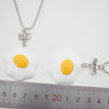 Children Friend Necklace Resin Poached Egg Food Pendant BFF 2 Necklace Friendship Jewelry Birthday Gifts For Kids 2PCS/Set