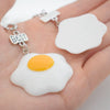 Children Friend Necklace Resin Poached Egg Food Pendant BFF 2 Necklace Friendship Jewelry Birthday Gifts For Kids 2PCS/Set