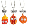 Children Friends Forever Cute Hamburgers Dogs Food Pendant BFF 3 Necklace Friendship Jewelry Gifts For Kids 3PCS/Set