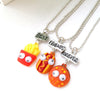 Children Friends Forever Cute Hamburgers Dogs Food Pendant BFF 3 Necklace Friendship Jewelry Gifts For Kids 3PCS/Set