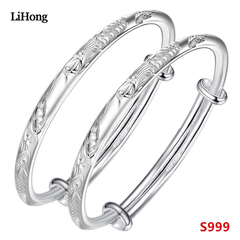 Children's Accessories S999 Sterling Silver Bracelet Baby Birthd Gift Dragon Silver Bangle
