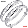 Children's Jewelry S999 Silver Bangle Lotus Silver Baby Bangle & Anklet Birthd Gift