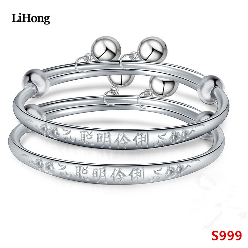 Children's Jewelry S999 Sterling Silver Bracelet Baby Birthd Gift Silver Bracelet
