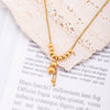 China Fu Gourd Stainless Steel Pendant Necklace for Women Gold Plated Beads Chain Retro Jewelry Gift Accessories 2022 New