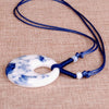 China Style Handmade Jewelry Decorated Ethnic Style Long Woven Necklace Ceramic Jewelry