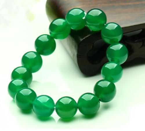 Chinese 100% Natural Agate Green Beads Bangle Stretchy Bracelet 6mm--14mm Jewelry Gift Wholesale